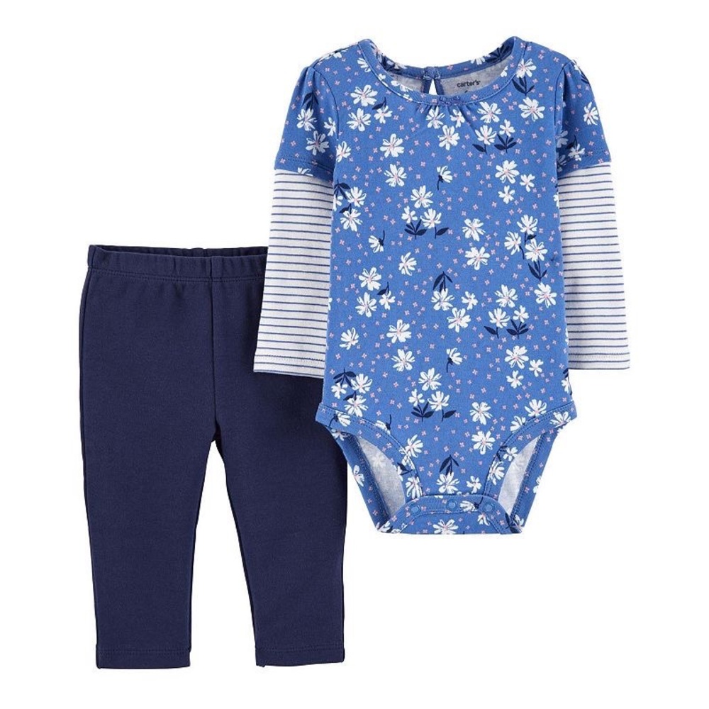 Carter's Baby Girls 2-pc. Bodysuit Set, 3 Months , Blue